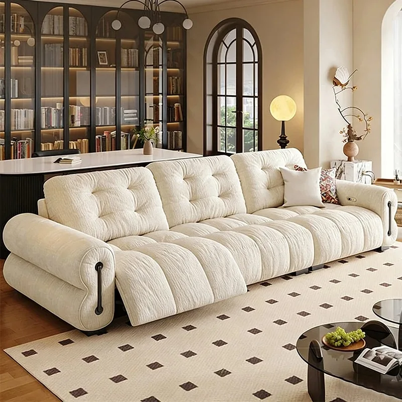 # Electric Sofa Bed Three Seater Fabric Living Room Sofa Bed Minimalist Style Reclining Popular Electric