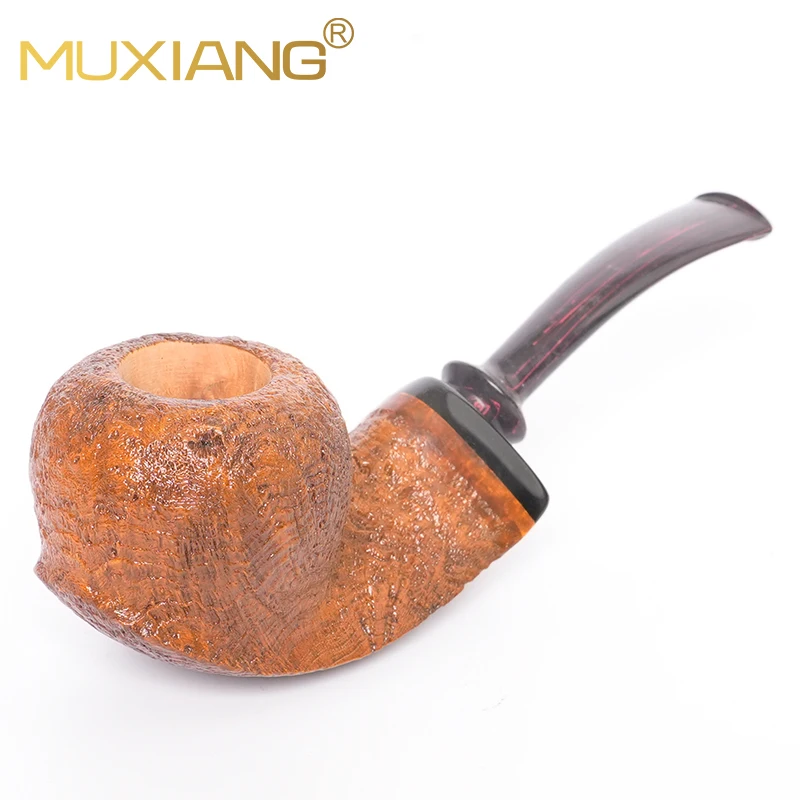 MUXIANG Briarwood Tobacco Pipe Pufferfish Series Pipe Father's Day Gift Large Apple Shaped Pipe Cumberland Pipe Mouth