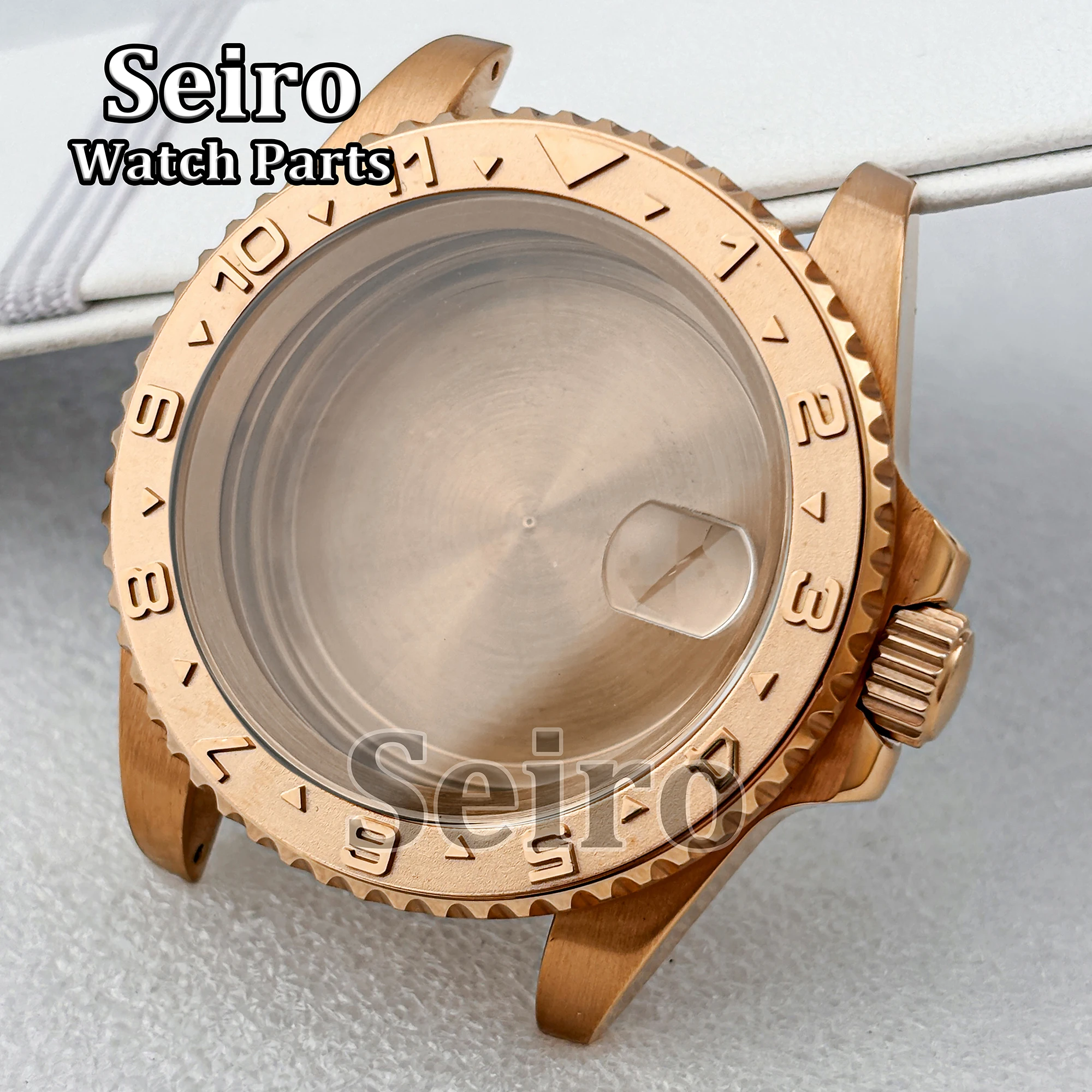 40MM Watch Case NH35 Stainless Steel PVD Black Rose Gold Sapphire Glass 100M Waterproof MOD Parts for Yacht NH34 NH36 Movement