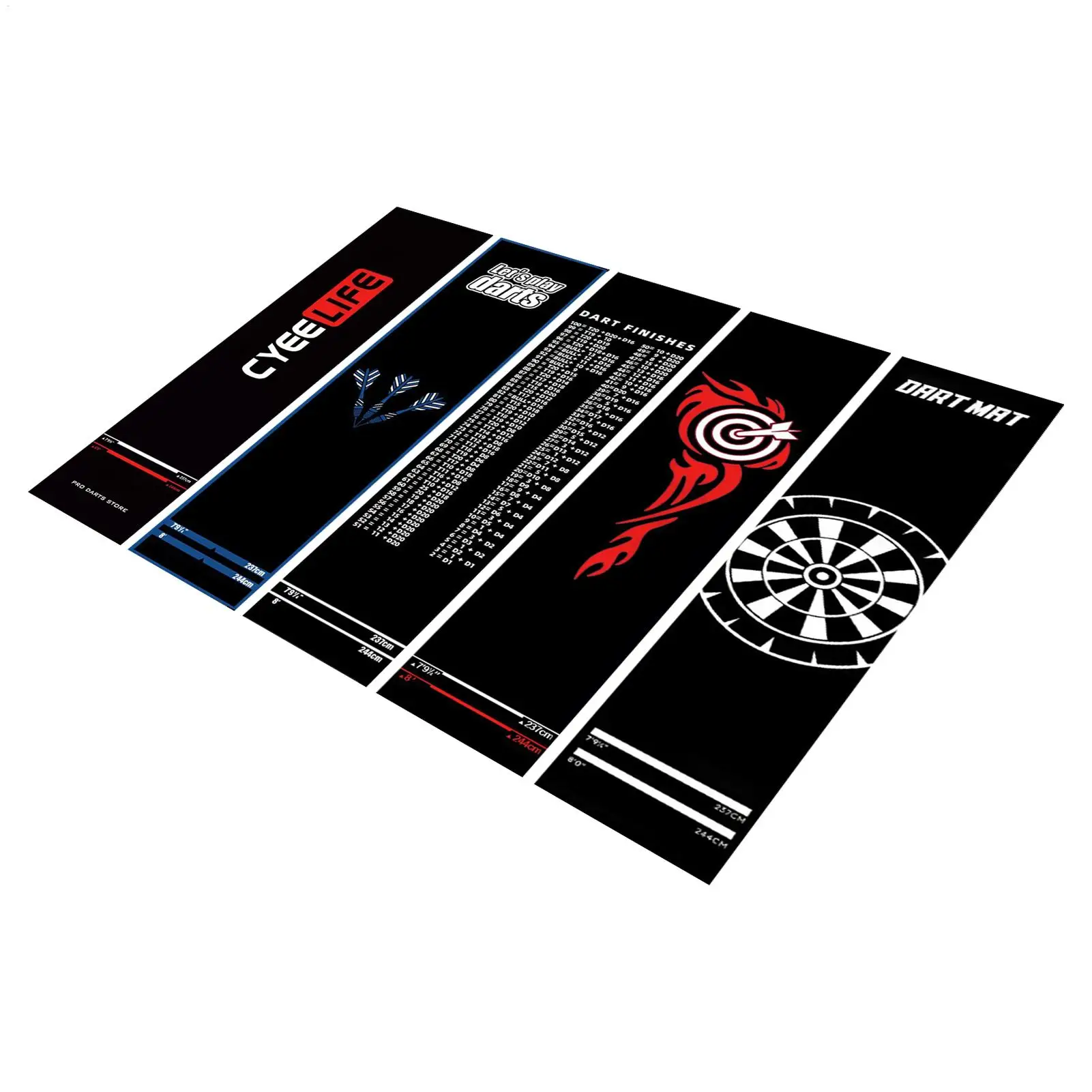 Dart Mat Non Slip Darts Mat Checkouts with Throw Lines Heavy Duty Dart Points and Flooring Protector for Game Room Office Sports