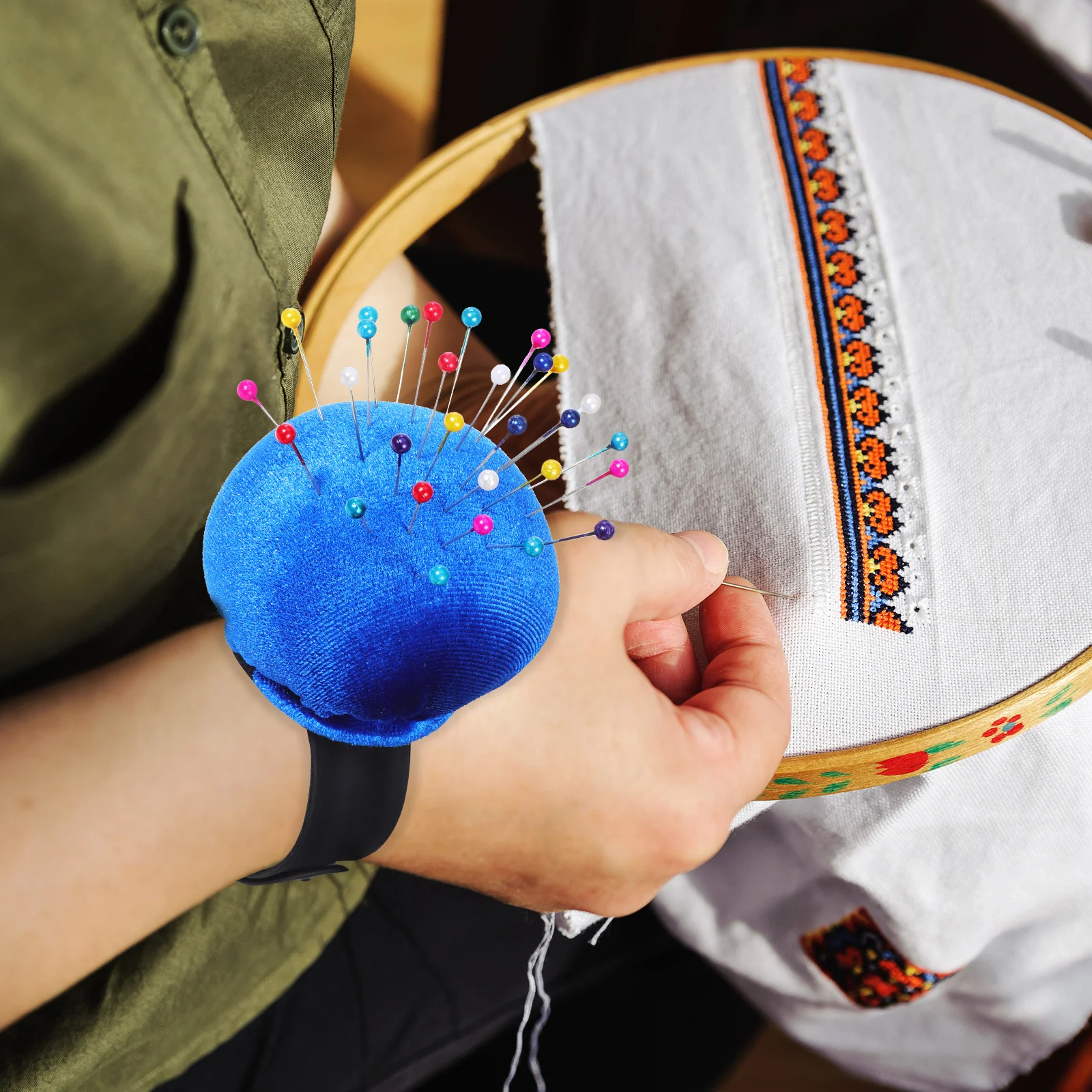 

Wrist Pin Cushions for Sewing Embroidery Accessories Needlework Supplies Wristband