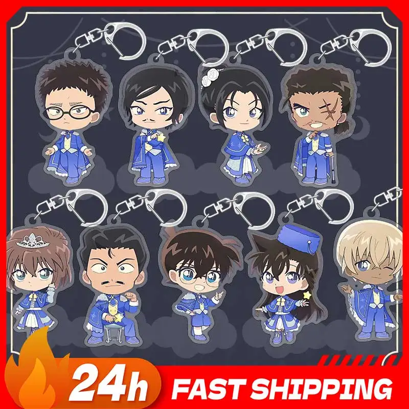 

Conan Cafe Ver. Anime Peripherals Q Kogoro Mouri Figurine Acrylic Keychain Rei Furuya Acrylic Pendant Heiji Hattori Figurine Toy