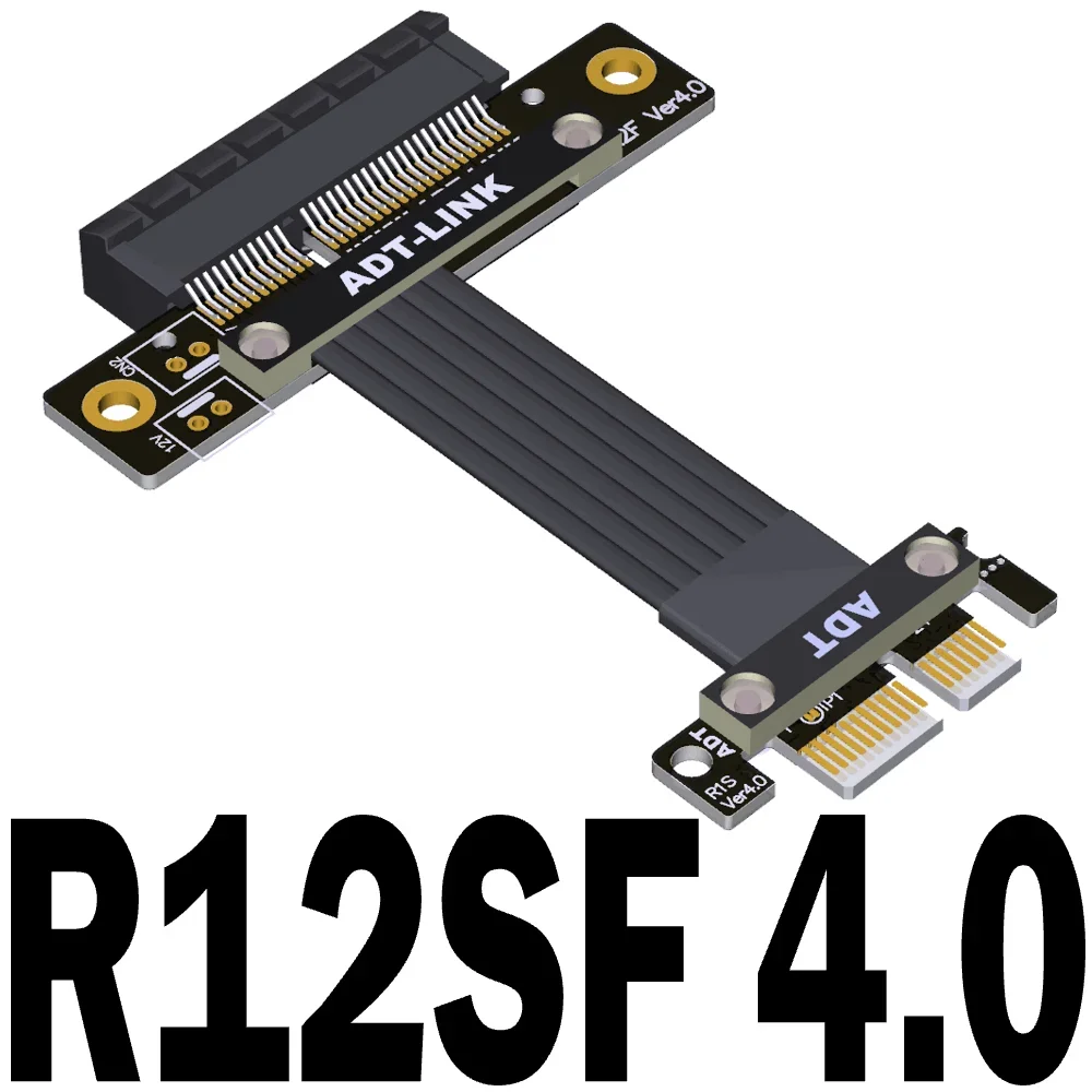 Gen4 Riser Card PCIE 4.0 x1 Male To x4 Female PCI Express PCI-E 4X 1X PCI E Riser Extender Ribbon Wire 90 Degree Right Angle GPU