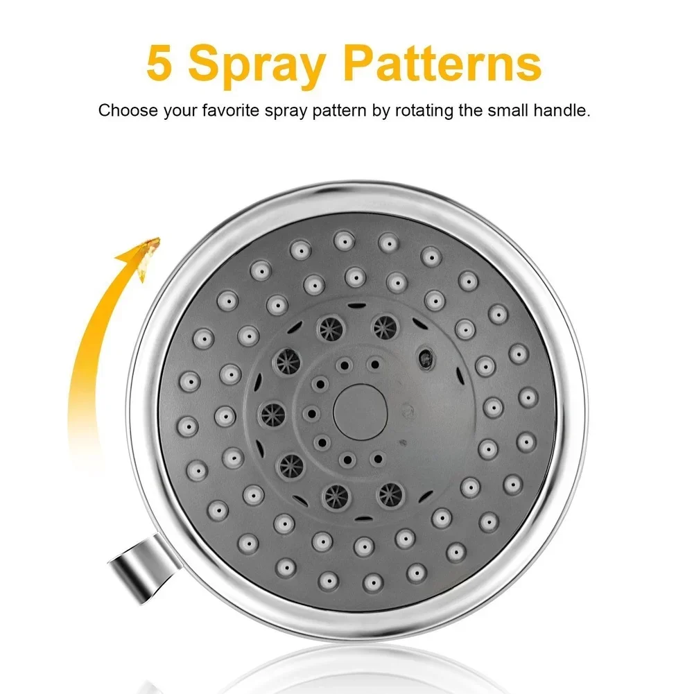 High Pressure Handheld Shower Head 5-Speed Adjustable Water-Saving Bathroom Shower Head Handheld Spray Shower Bathroom Supplies