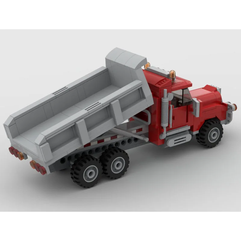 

MOC-69297 New Mini Cargo Semi-Trailer Dump Truck Building Block Model 302 Parts Boys Children's Birthday Christmas Toy Gift