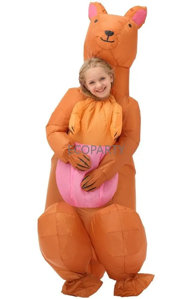 Kids Inflatable Kangaroo Costume Child Book Week Girls Animal Blow Up Mascot halloween costumes disfraz drop ship