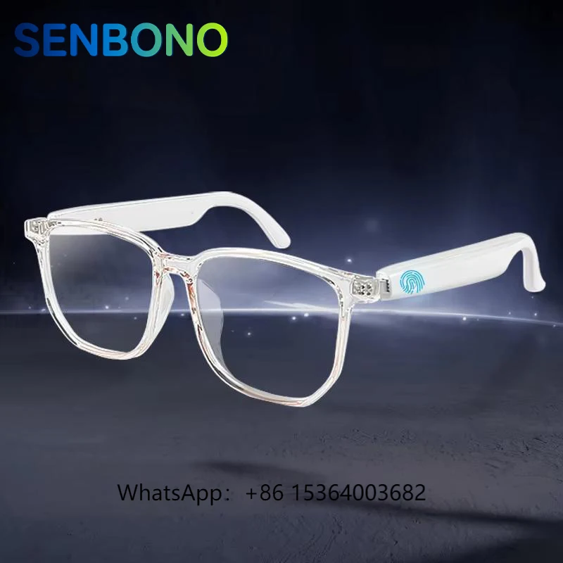 

TJXL-SENBONO GS03 Anti-Blue Light Smart Glasses Headphones Wireless Bluetooth Music & Call Sports Sunglasses