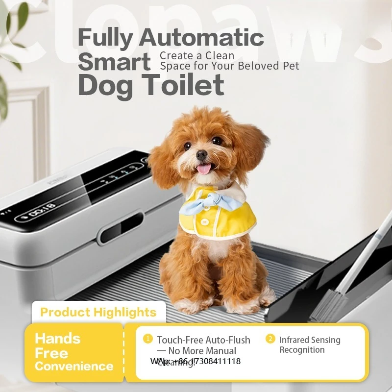 Luxury Intelligent Automatic Dog Toilet with Induction Cleaning and App Control ABS Material for Small & Medium Dogs