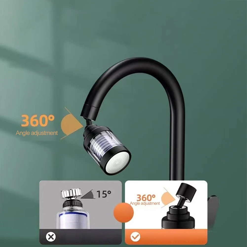 3-Position Foaming Filter For Kitchen And For Bathroom Faucets With Rotating Base And Air-Infused Stream For Efficient Daily Use