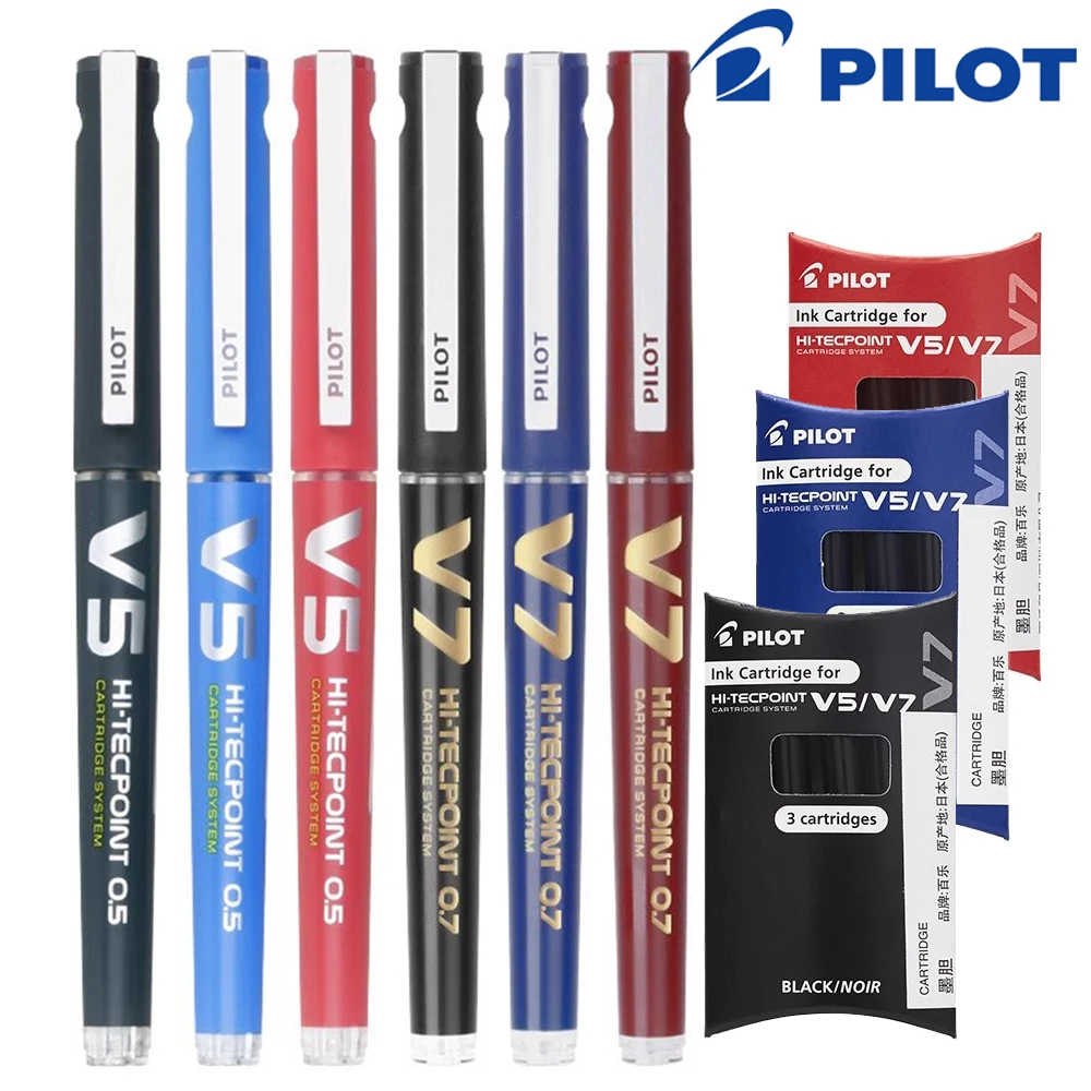 Japan Pilot HI-TECPOINT Gel Pen BXC-V5/V7 0.5mm/0.7mm can replace Ink Cartridge Needle Extra Fine point Liquid office