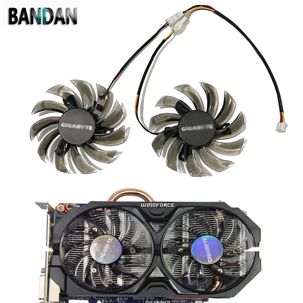 NEW GTX580 GV-N460 OC 75MM 3PIN PLD08010S12H T128010SM GPU Cooler Fan For GIGABYTE GTX 460 465 560 Ti 580 650 750Ti Video Card
