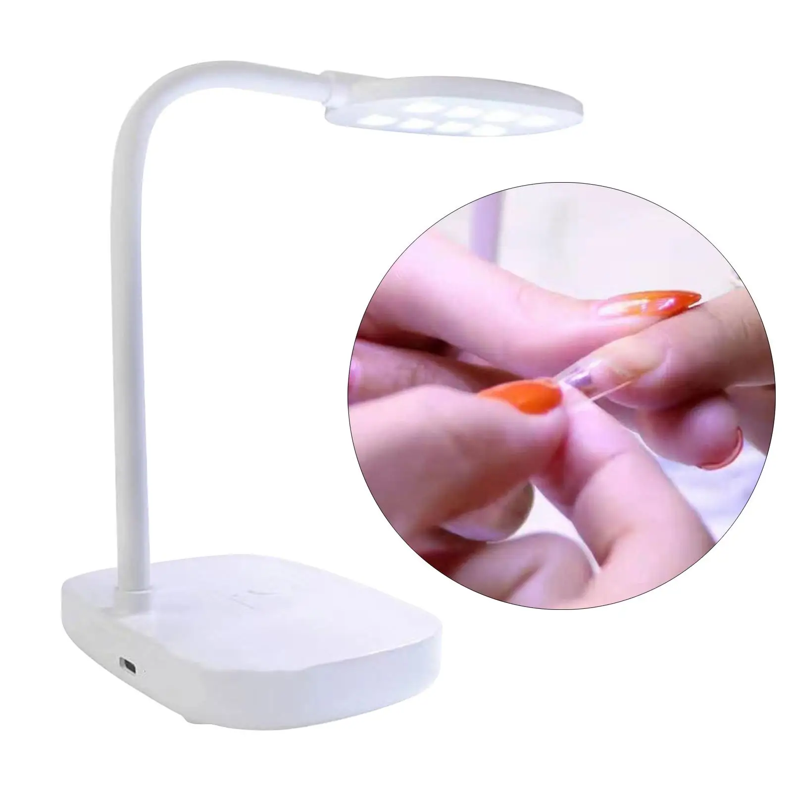 

Gooseneck LED Nail Lamp Quick Dry Curing Lamp USB Charging Nail Dryer Lamp for Salon