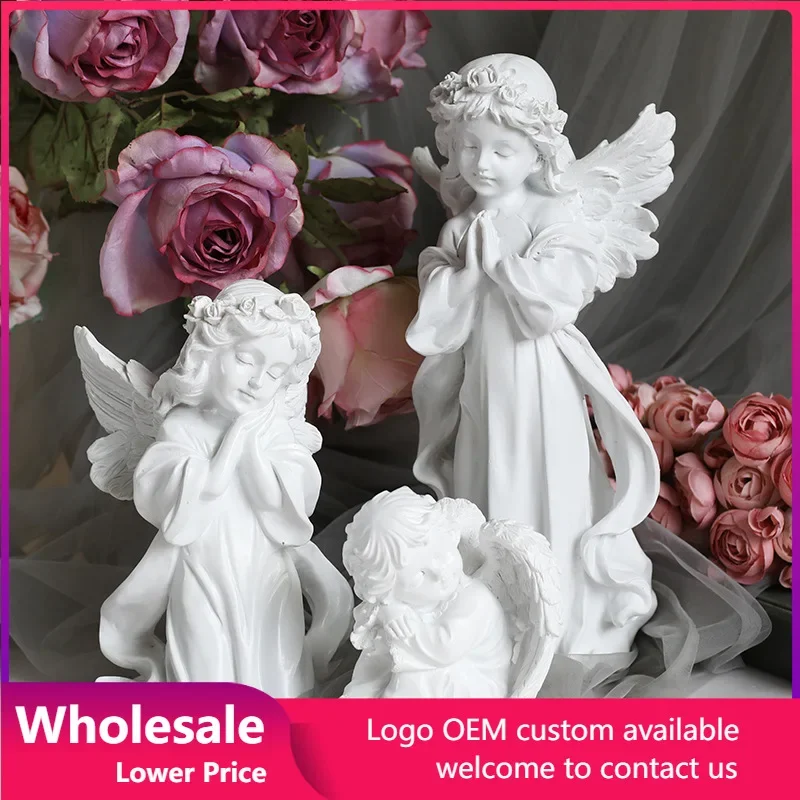 

Home Decoration Ornaments Angel Statues Sculpture Figurines for Interior Living Room Office Desk Art Christmas Gifts