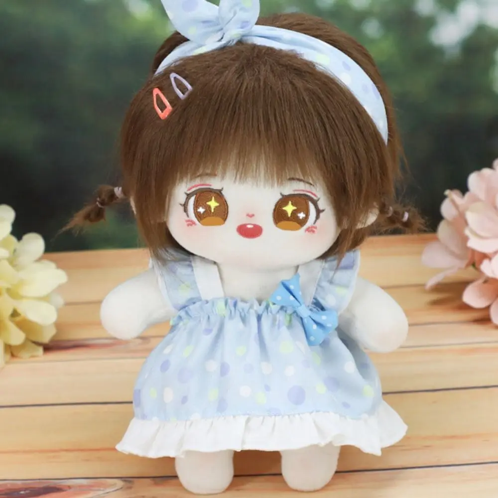 Head Cover 20cm Cotton Doll Dress Hoodies Shoulder Strap Skirt Cotton Doll Clothes Sweet Mini Plush Toy Clothes 20cm Cotton Doll