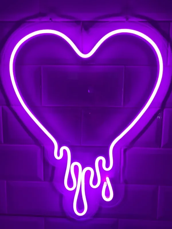 Heart Melting Neon Signs LED Light For Business Signs Bar Club Nightclub Wall Decor Shop Room Decor Pink Purple Blue Sweet Home