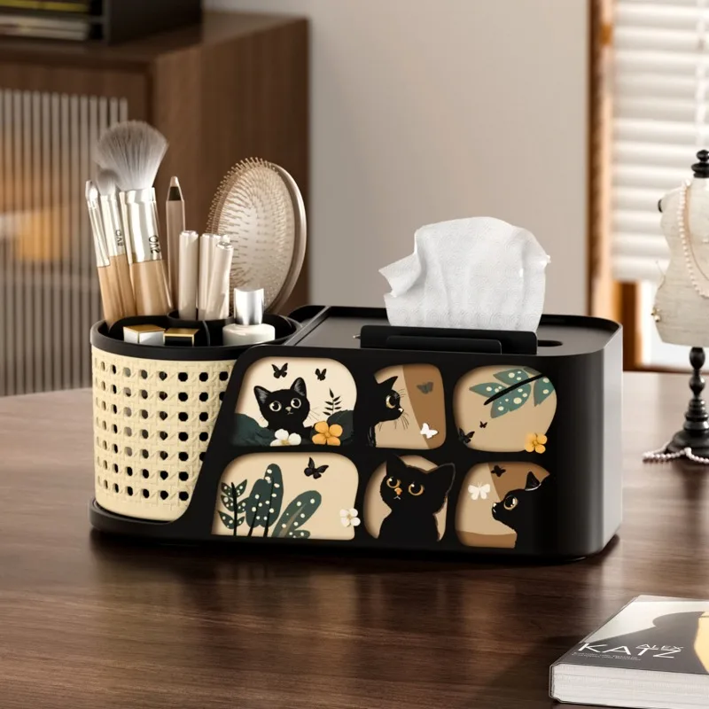 Mid Century Modern Tissue Box Remote Control Storage Box Living Room Coffee Table Dresser Retro Luxury Desktop Tissue Box