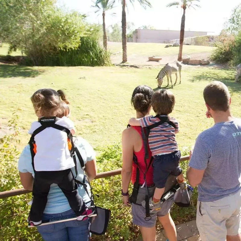 Mani libere che trasportano qualcuno in piedi, viaggi all'aperto, escursionismo, arrampicata, zaino portatile leggero, supporto, tracolla in vita
