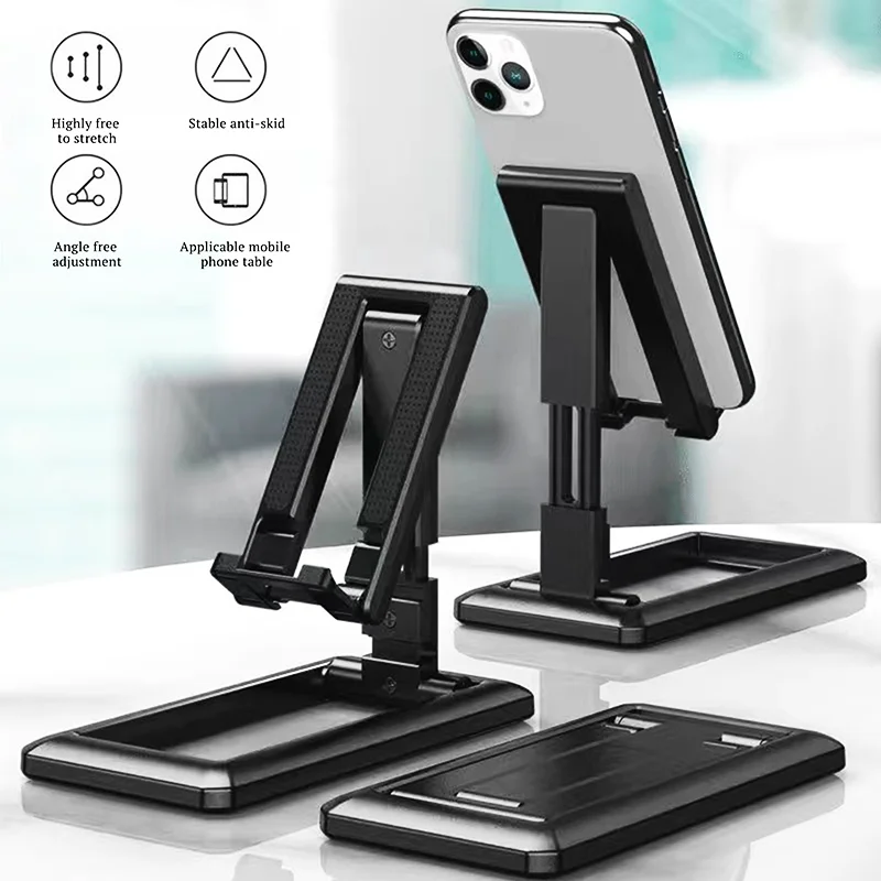 Faltbarer Tablet-Handy-Desktop-Telefonständer für iPad, iPhone, Samsung, Schreibtischhalter, verstellbare Schreibtischhalterung, Smartphone-Ständer – Detail 1