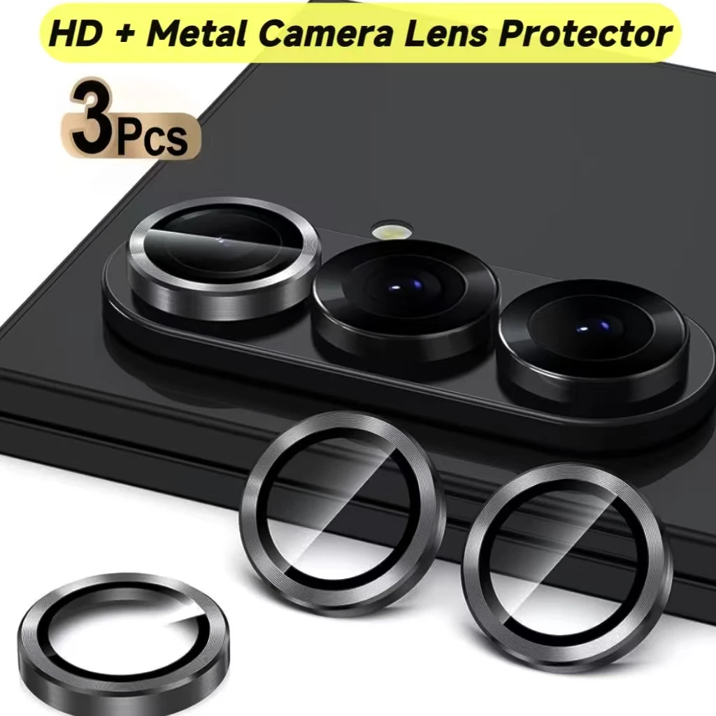 Conjunto de 3 Peças para Protetor de Lente de Câmera de Celular Samsung Galaxy A57 A37 A16 A55 A54 A34 A14 A15 S26 S25 S24 S23 FE Plus S25FE S24FE S23FE