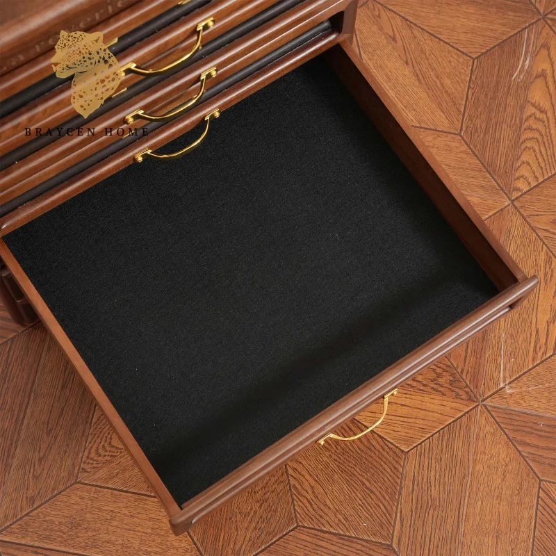 custom.Luxury Walnut Wood Drawers Piano Lacquer Cedar Wood Cigar Humidor Cabinet 6 Layers Cigar Storage Box Jewelry Display