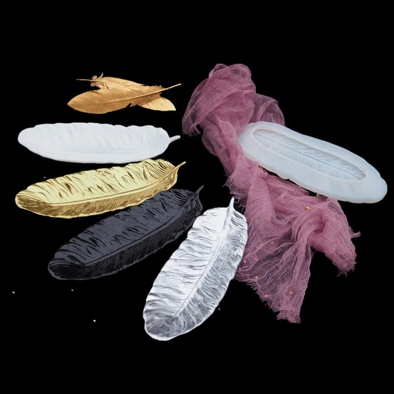 Feather Shape Silicone Mold Storage Box Resin Mold DIY Uv Epoxy Resin Art Supplies Making Molds