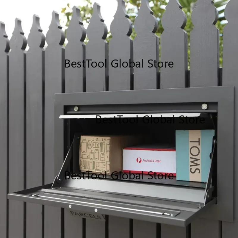 Large Capacity Wall Mount Parcel Drop Box, Heavy-Duty Recessed Mailbox, Anti-theft Commercial Package Box