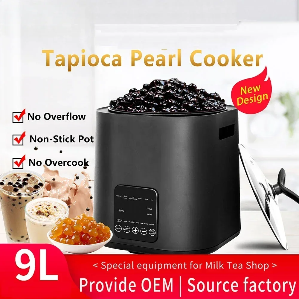 Hot SalesFully Automatic Tapioca Cooker Boba Pearl Cook Machine Non-Stick Pan 9L 1300W Cooking Pot Sago/Pearls Cooker