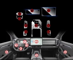 TPU protective film For Jetour Traveller T2 2024-2023 Car navigation film LCD screen Anti-scratch Film Car protective film