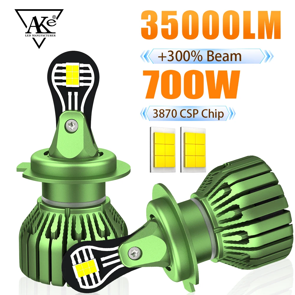 

35000lm H7 H11 Led Headlight Bulbs Canbus 700w Car Light H4 H1 9005 9006 Hb3 Hb4 9012 Hir2 Automobile Headlamp 6000k 3870 Chip