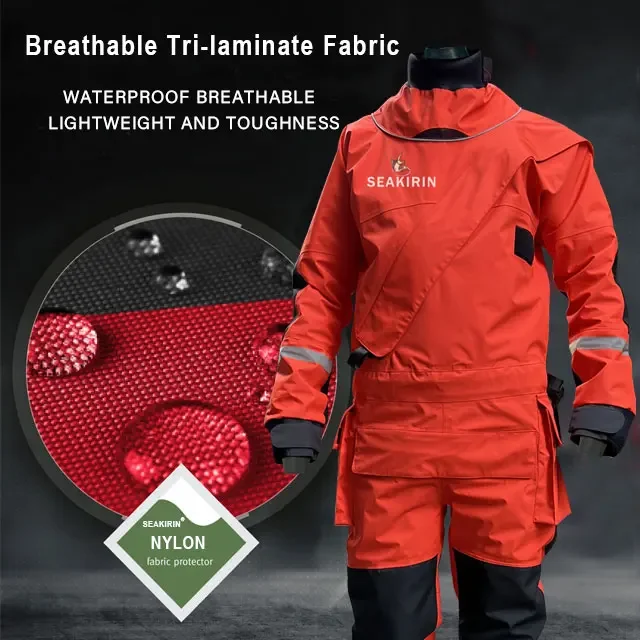 Surface Water Rescue Drysuits Maine Sea Safety Suit Breathable Drysuit Ice Rescue Dry Suit for Swimming, Swift-Water Coast Guard