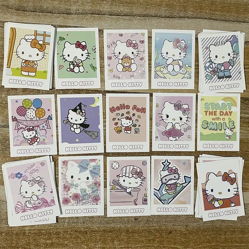 40Pcs/Set Kawaii Sanrio Exquisite Lomo Cards My Melody Hello Kitty Kuromi Diy Anime High-definition Photos Message Greeting Card