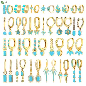 8ベストセールスシルバーターコイズイヤリング-6