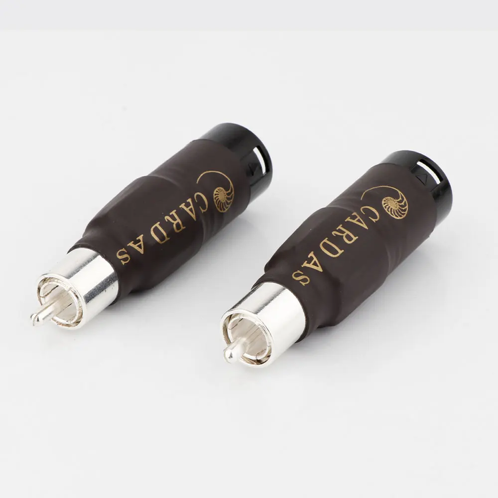 Cardas XLR إلى RCA 3 دبوس وصلات صوت RCA ذكر مهايئ الرافعة موصل لوحة فضية التوصيل الأسود XLR ذكر/أنثى