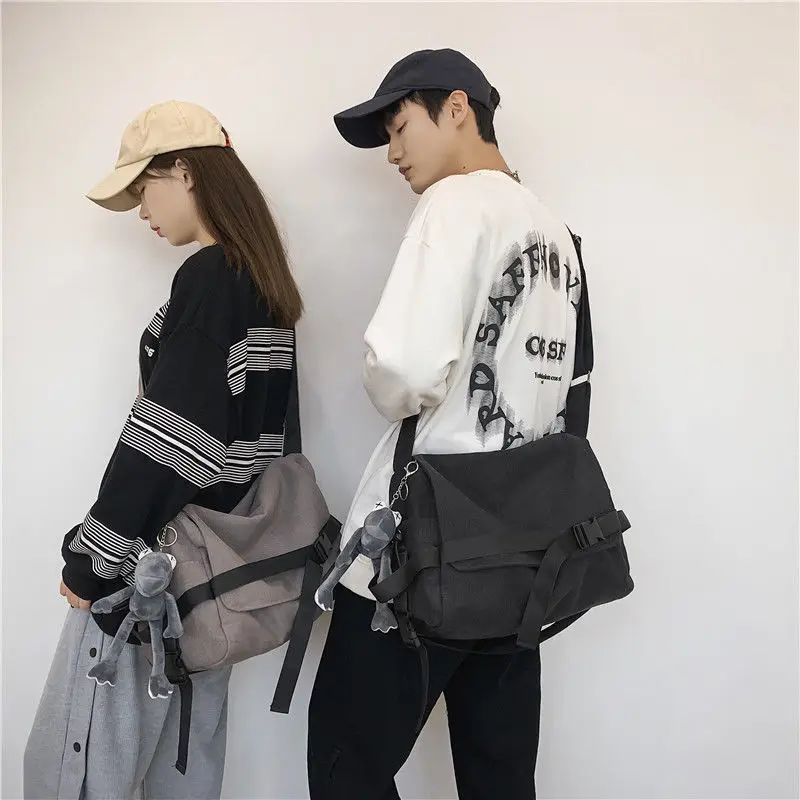 Bolso bandolera de lona para hombre, bolso de hombro de gran capacidad, Mochilas escolares para estudiantes y adolescentes, Bolsos cruzados a la moda para mujer