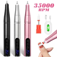 Taladro de uñas recargable estilo bolígrafo, herramienta de manicura eléctrica portátil de 35000RPM para dar forma, pulir y cuidado de uñas, elección de regalo