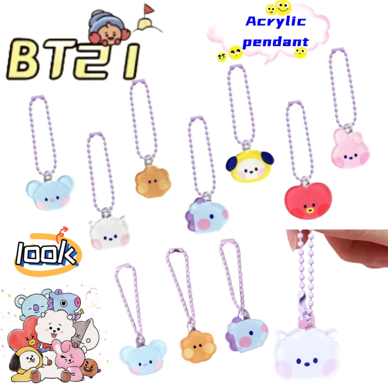 

New BT21 koya shooky chimmy mang two-dimensional acrylic keychain pendant student coil book wallet accessories gift wholesale