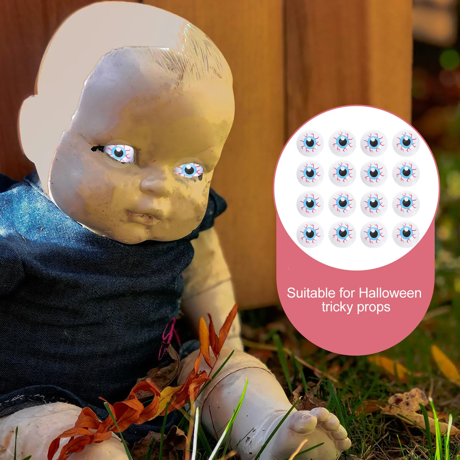 

24Pcs Realistic Fake Eyeballs Bouncy Plastic Halloween Props for Party Scary Decor Haunted House Fountain Photo Prop