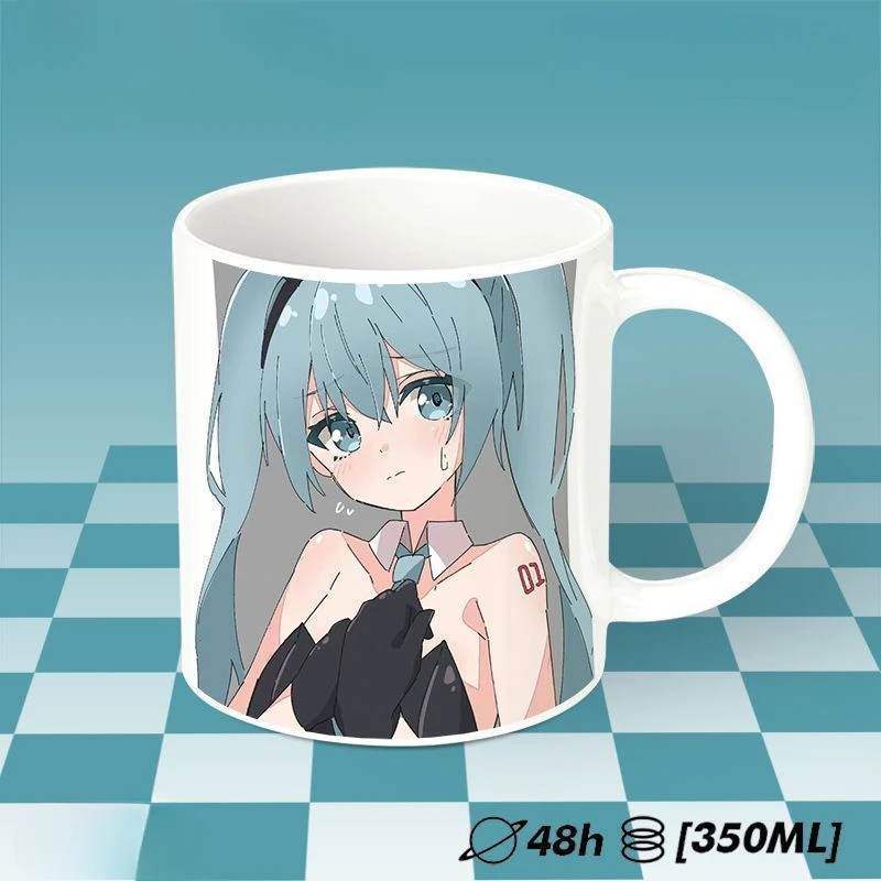 อะนิเมะสองมิติถ้วยน้ําH Atsune Mikuสร้างสรรค์รุ่นQสุดน่ารักมูลค่าสูงแก้วนมถ้วยสํานักงานเดสก์ท็อปเครื่องประดับของขวัญ