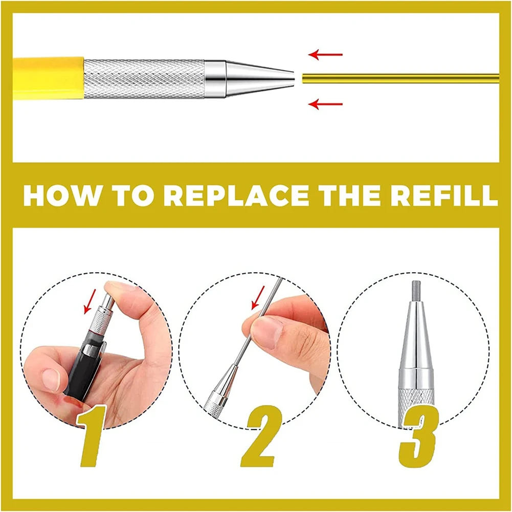 

A04G-2Pcs Mechanical Carpenter Pencils Set With Built-In Sharpener Construction Woodworker A