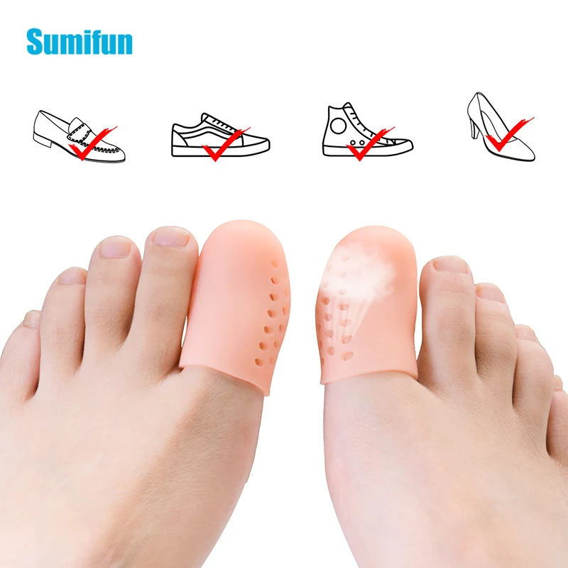 6Pcs=3Pairs 5*3.5cm Big Toe Protector Silicone Foot Corns Blisters Wear Pads Soft Breathable Thumb Care Cover Pedicure Tools