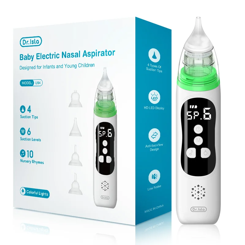 MAMIJOY Elektryczny Aspirator do Nosa Cichy dla Niemowląt Usuwający Zatkę Zapalenie Nosa Oczyszczacz Nosa Narzędzie do Czyszczenia Nosa dla Noworodków