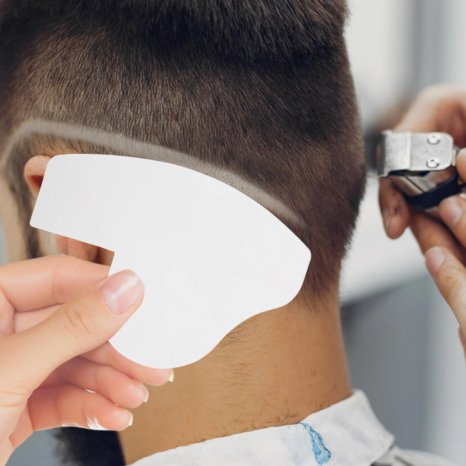 

1Pair Hair Styling Enhancement Card Barber Line Up Tool Beard Shaping Hairline Fill-in Color Calibration Maintenance Tool