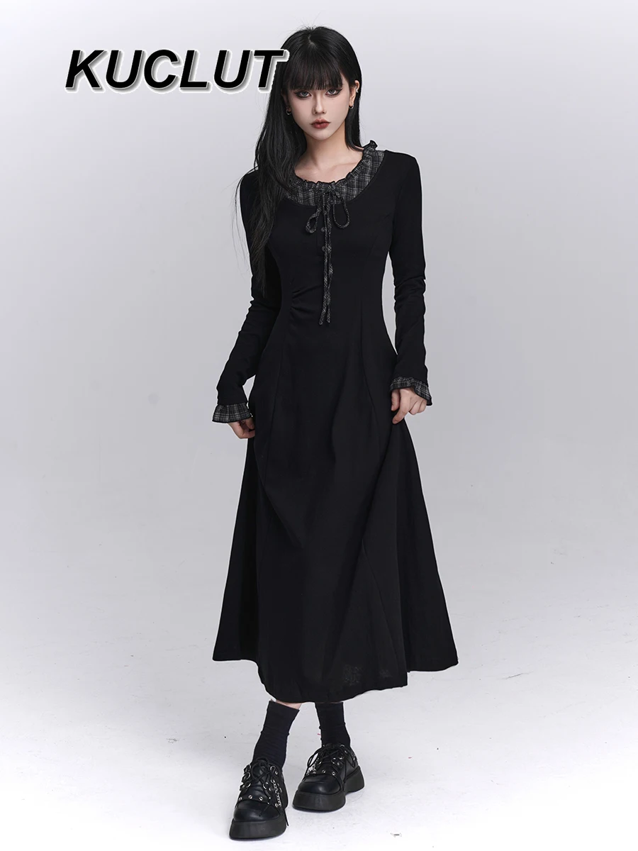 

Spring and Autumn Fashion Ladies Long Sleeve Knitted Dress Femme Elegant Slim Solid Color Casual Dresses for Women 2025 New