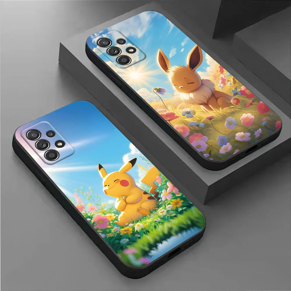 Pikachus Eevee P-Pokemons Anime Case For Samsung Galaxy A17 A27 A57 A37 5G A07 A55 A54 A34 A35 A25 A15 A56 A36 A26 A16 A06 Cover
