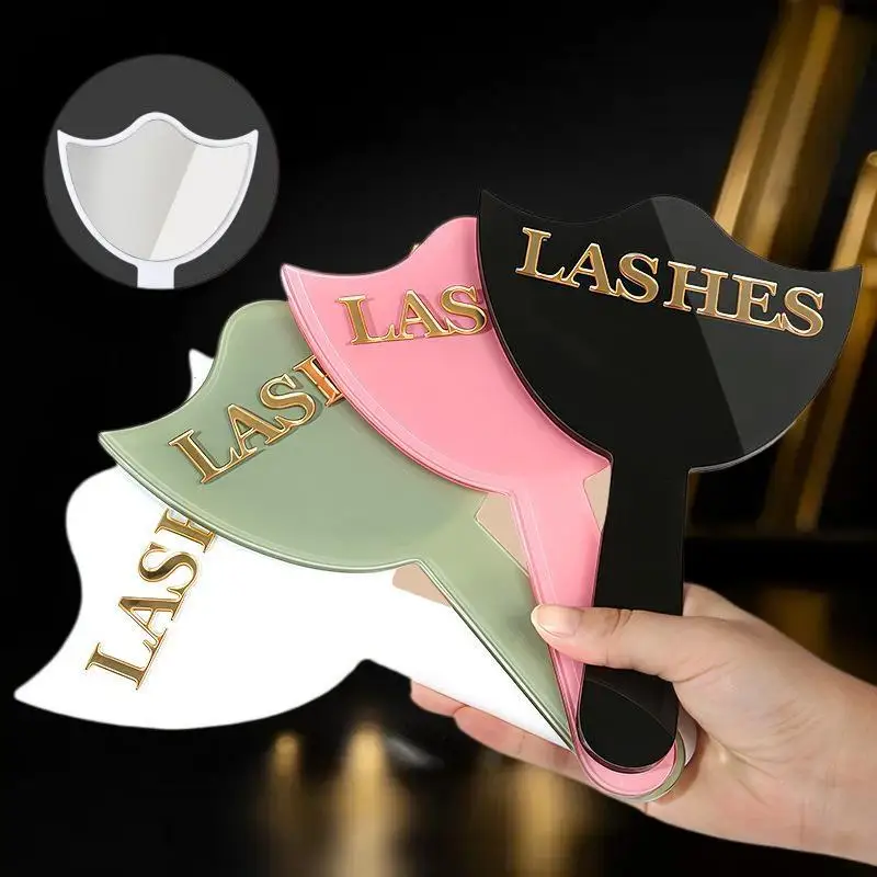 1 stks professionele wimperverlenging spiegel high-definition glas met handvat voor wimperextensies cosmetische make-up tools