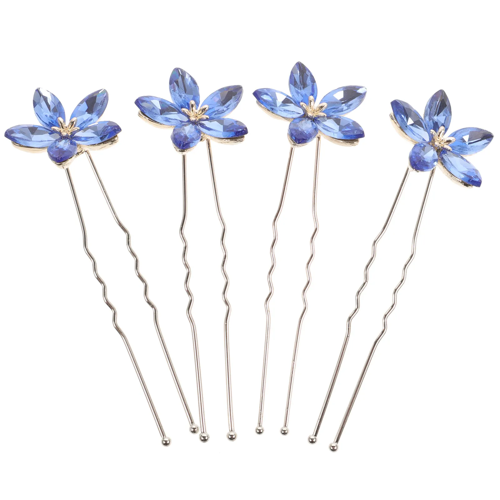 

4Pcs Rhinestone Hair Pins Bridal Hair Accessories Wedding Headpiece for Women U Shaped Bobby Pins Rhinestone Hairpins for Buns