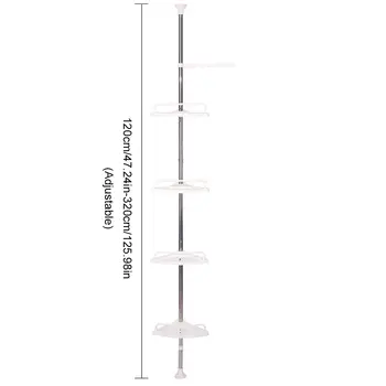 מדף אמבטיה טלסקופי ללא קידוח מקלחת Caddy ארגונית מדף נירוסטה מסגרת מקלחת פינה מתכווננת 4 מגשים 10 best sales ארגז אמבטיה - №9