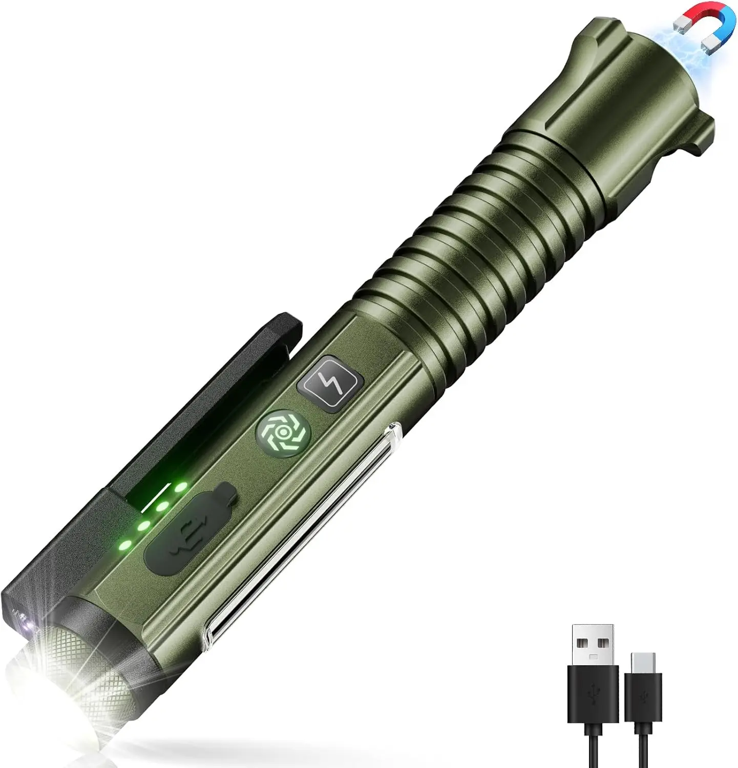 

Flashlight Rechargeable, Super Bright High Lumens Tactical Magnetic Pen Flashlights with Clip, 10Modes Pocket UV Penlight