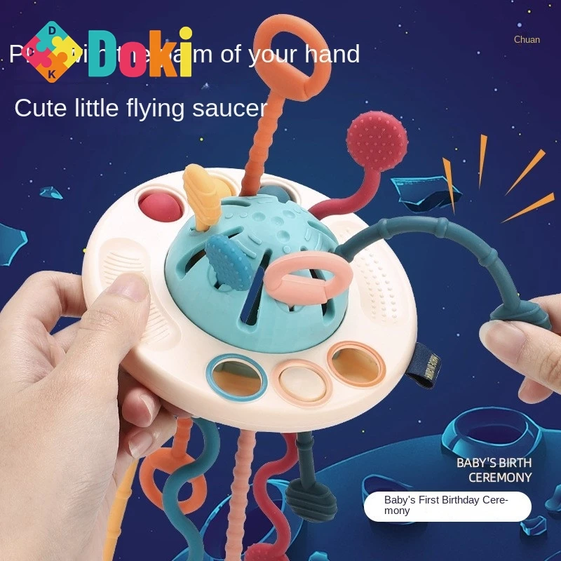 

Doki Toy Baby DIY Puzzle Fun Pumping Music Early Education Sensory Baby Enlightenment Soft Rubber Frisbee Pull Toy New Hot 2024