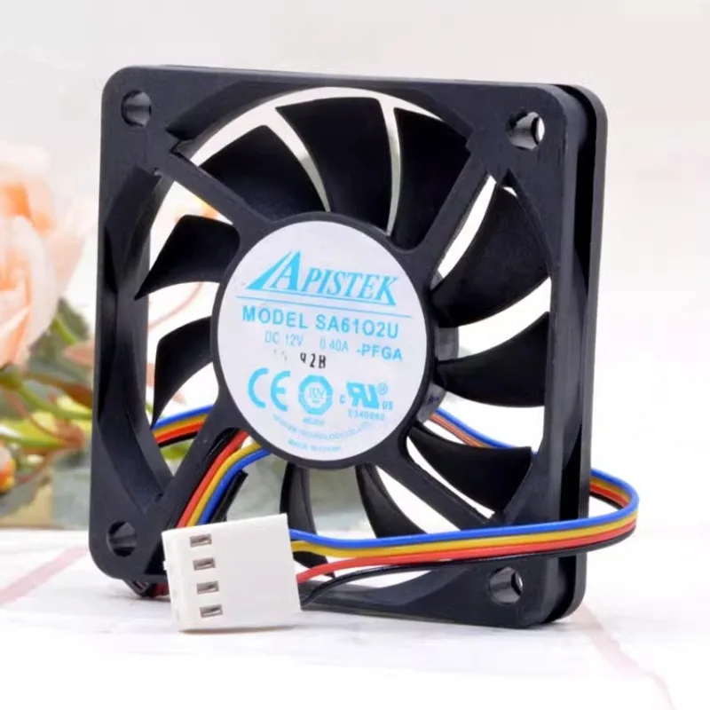 New Cooler Fan for APISTEK SA61O2U 6CM 12V 0.40A 6010 Motherboard Ultra-thin PWM Temperature Controlled Fan 60*60*10MM